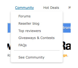 new site navigation